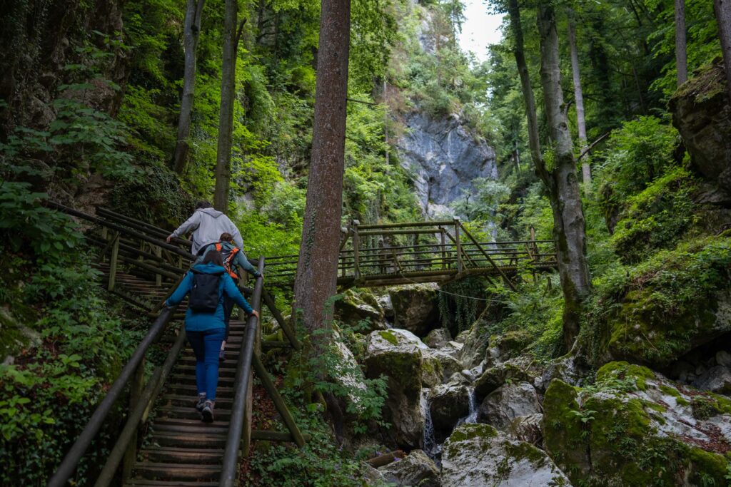 Aufstieg in die Kesselfallklamm